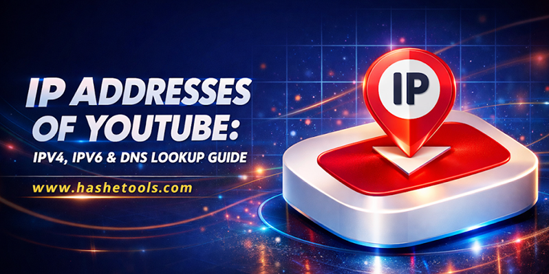IP addresses for www.youtube.com show YouTube DNS and server routing