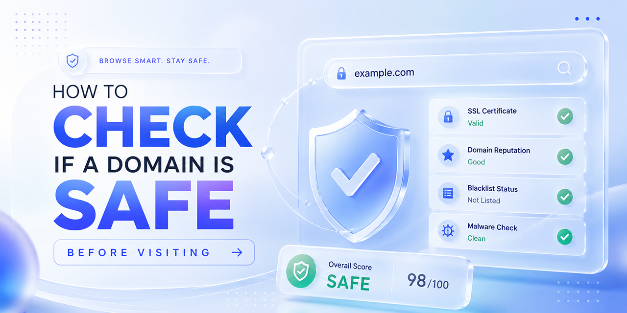 How to check if a domain is safe before visiting using WHOIS, DNS, SSL certificates, and blacklist checks.