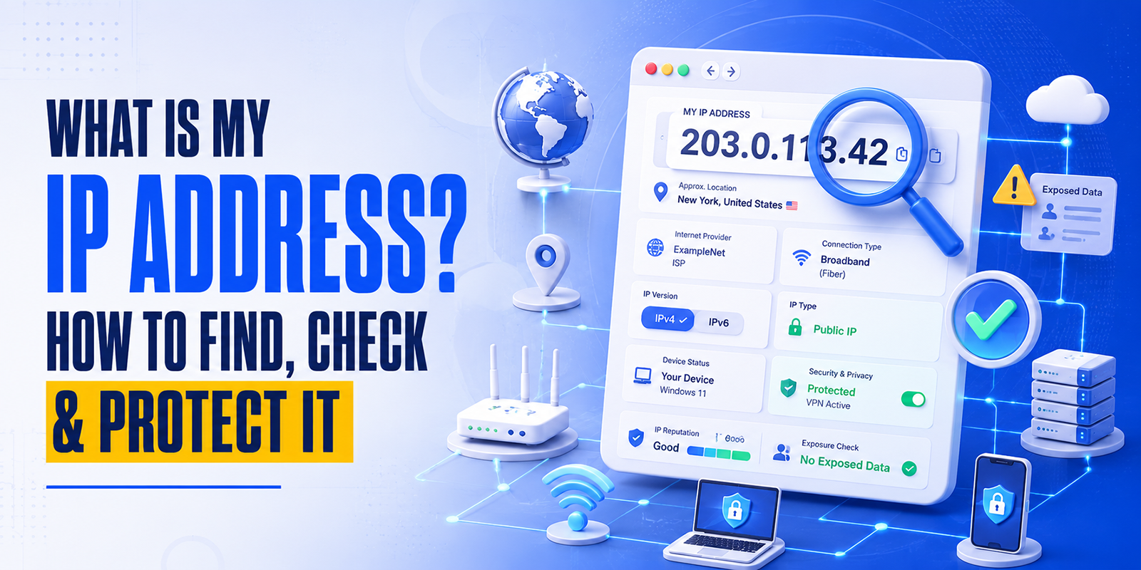 How to find your public IP address, compare IPv4 and IPv6, and protect your online privacy using an IP address lookup tool.
